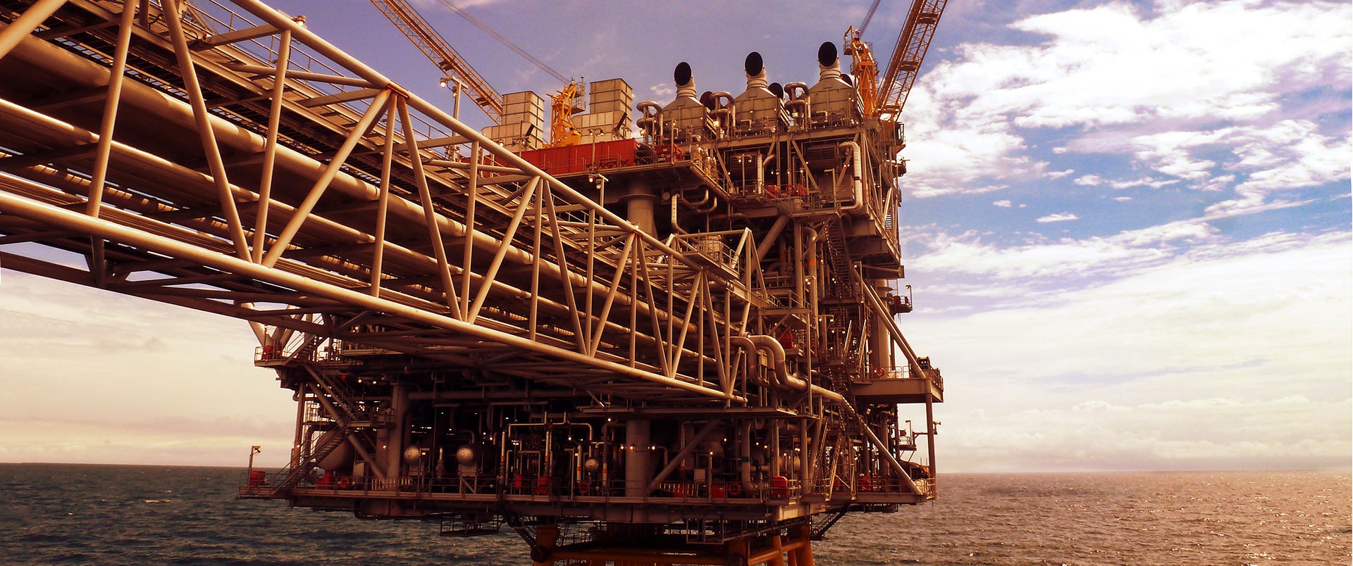 Offshore oil rig platform at sea